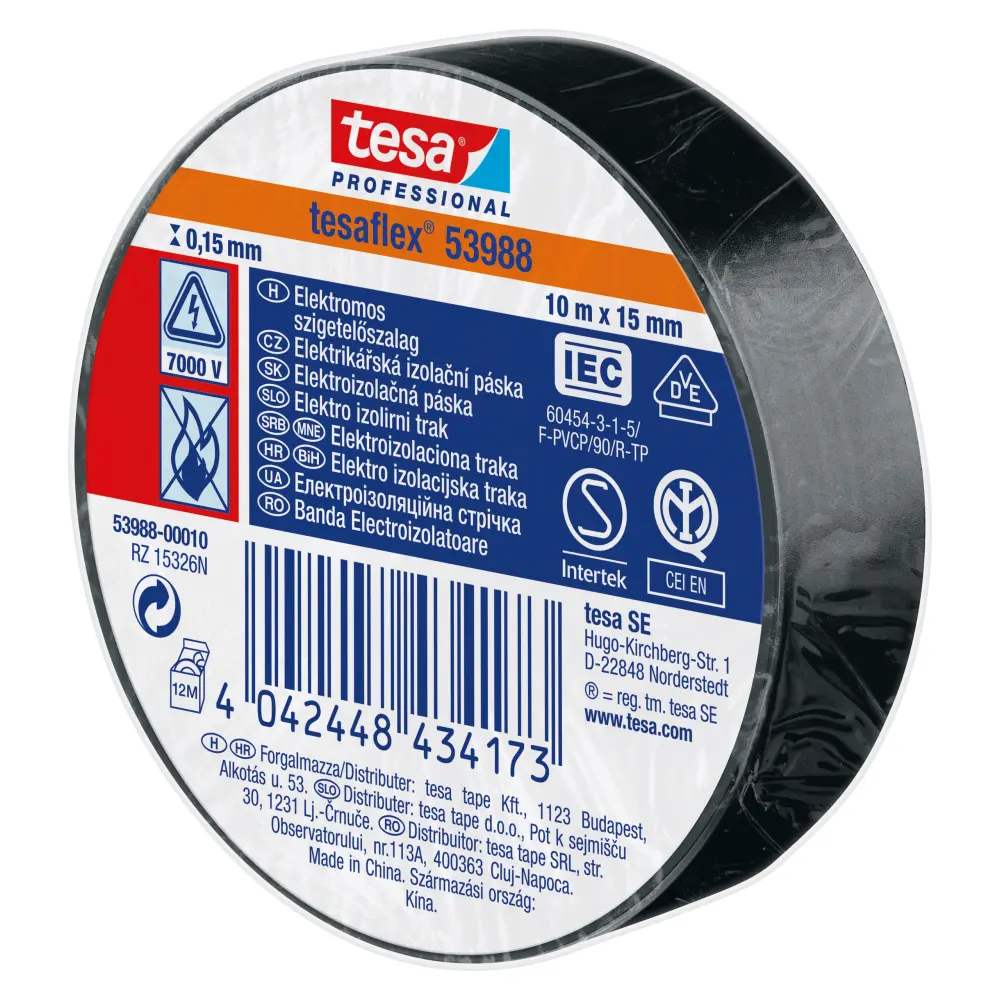 TRAK IZOLIR ELEKTRIČNI TESA 15MMX10M ČRN