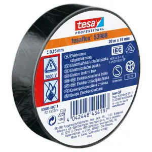 TRAK IZOLIR ELEKTRIČNI TESA 19MMX20M ČRN