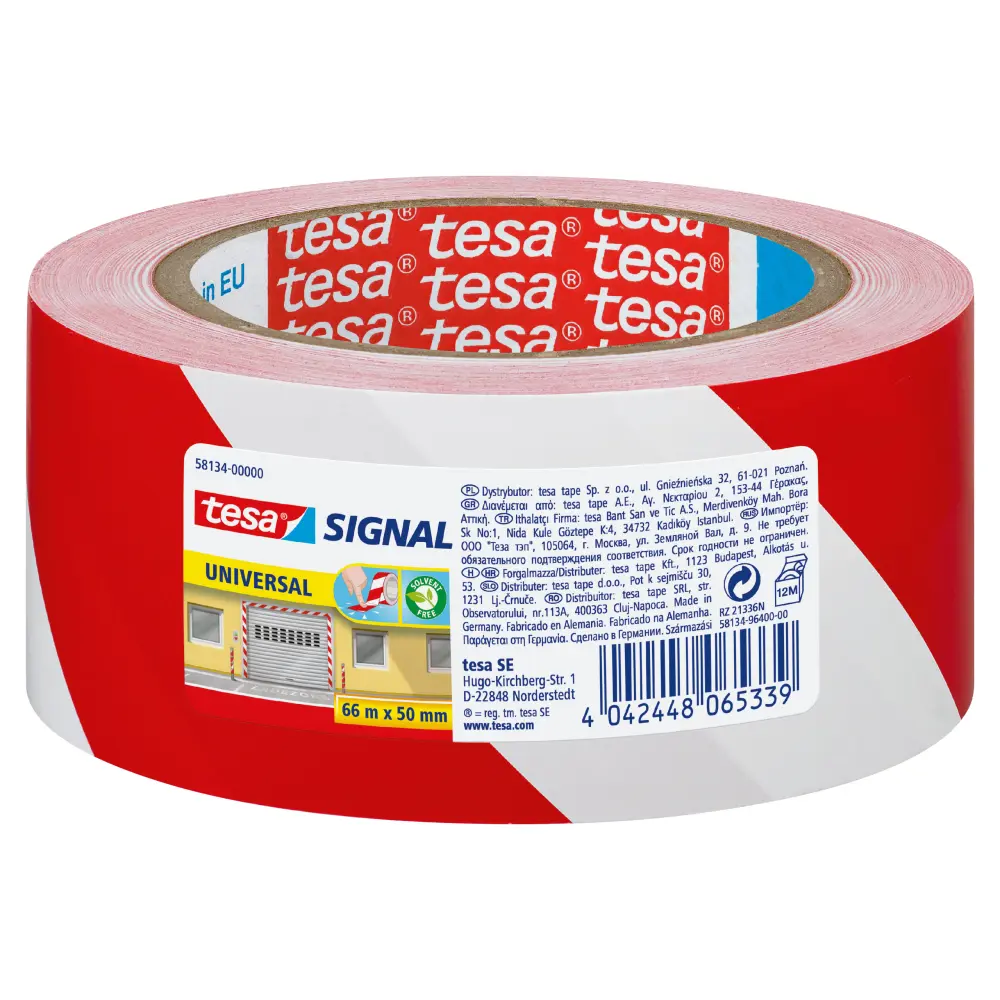 TRAK LEPIL. OPOZOR. TESA 50MMX66M, RD/BE