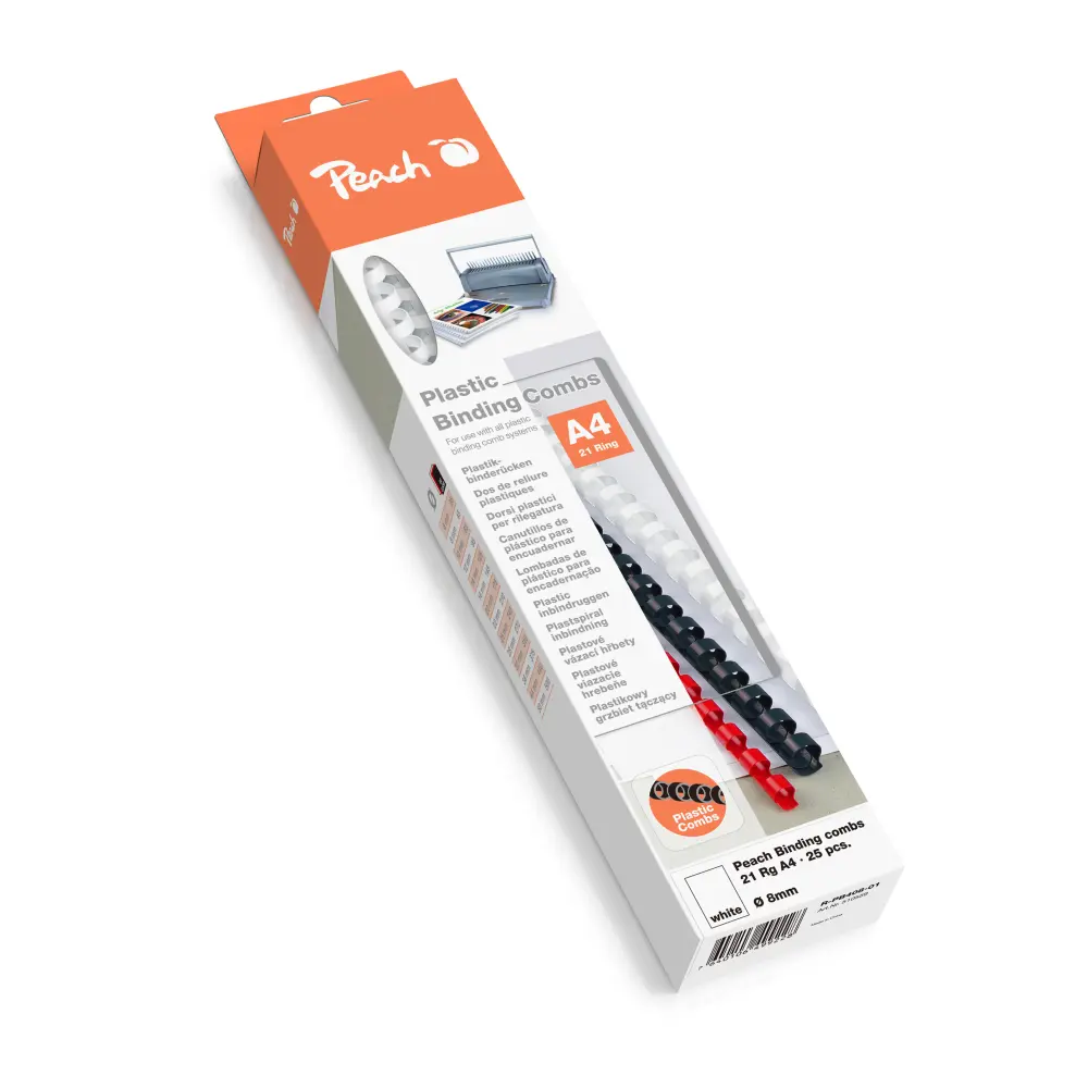 Špirale za vezavo Peach A4 6mm, rdeča 25