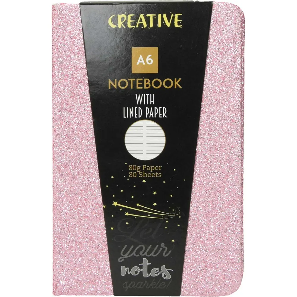 Notes z bleščicami A6 sort