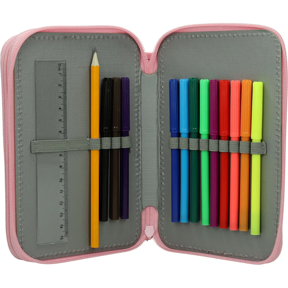 PENCILCASE 2 ZIP FILLED HORSEGIRL