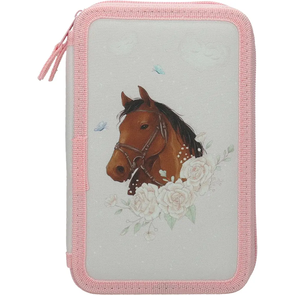 PENCILCASE 2 ZIP EMPTY HORSEGIRL