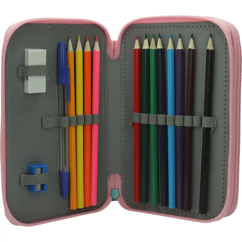 PENCILCASE 2 ZIP FILLED GARDEN