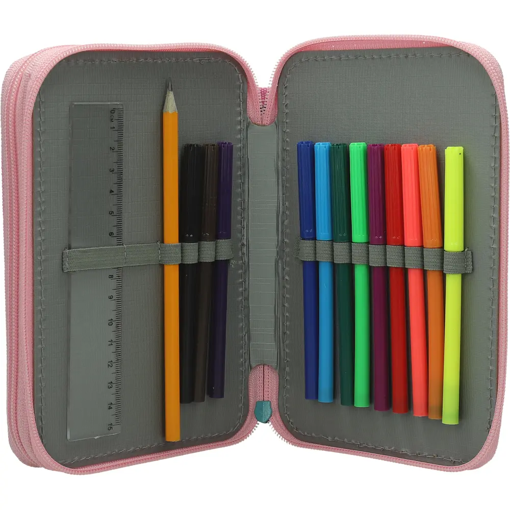 PENCILCASE 2 ZIP EMPTY GARDEN