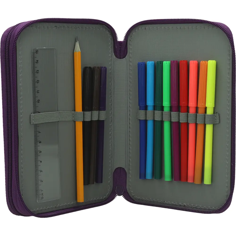 PENCILCASE 2 ZIP EMPTY FIERCE