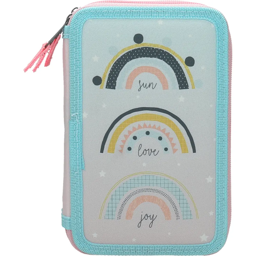 PENCILCASE 3 ZIP EMPTY BRIGHT SIDE