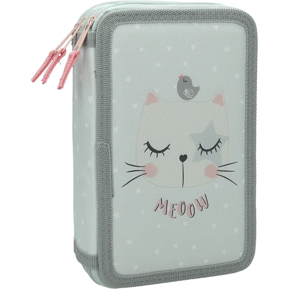 PENCILCASE 3 ZIP FILLED MEOOW