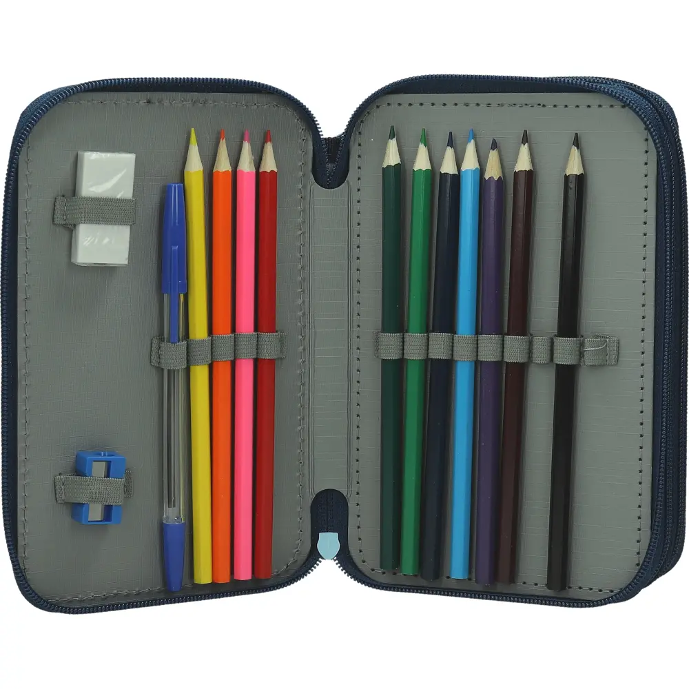 PENCILCASE 3 ZIP FILLED STRIKER