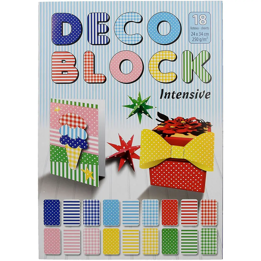 DECO COLOR PAPER 24X34 18 SHEETS 250GR