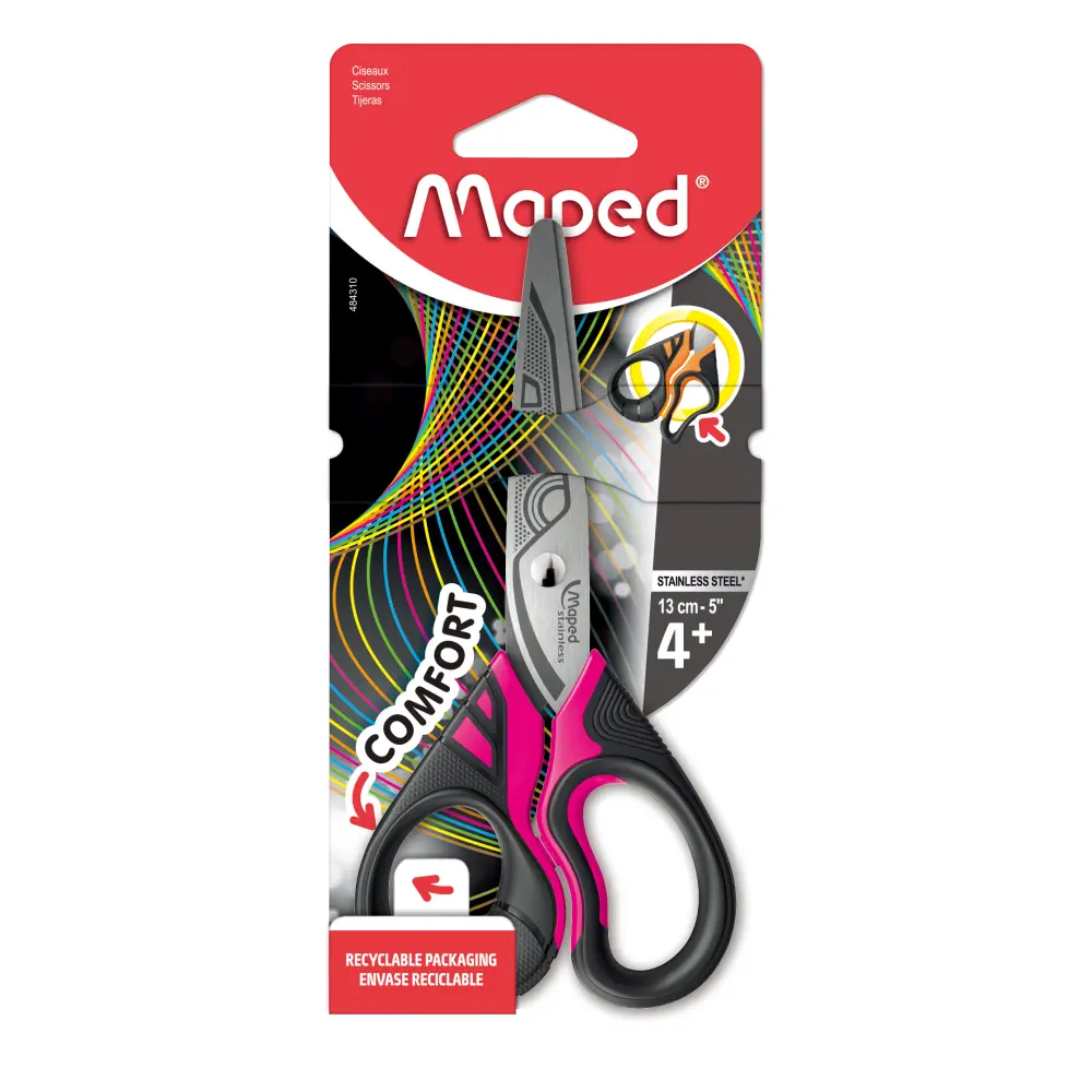 ŠKARJE MAPED SENSOFT FLUO 13CM-BLISTER