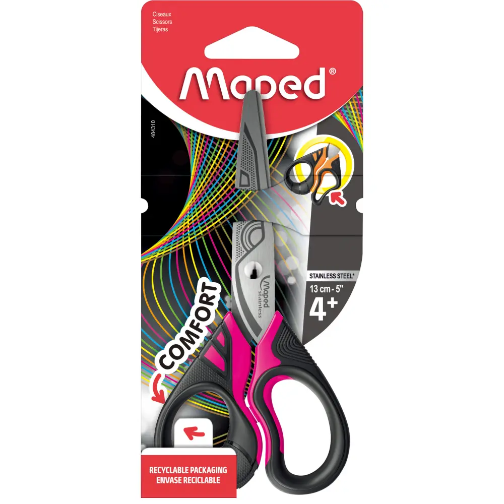 ŠKARJE MAPED SENSOFT FLUO 13CM-BLISTER