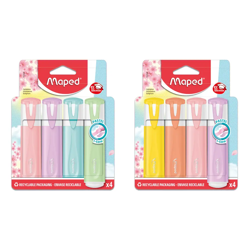 MARKER FLUO MAPED PASTEL 4/1 sort