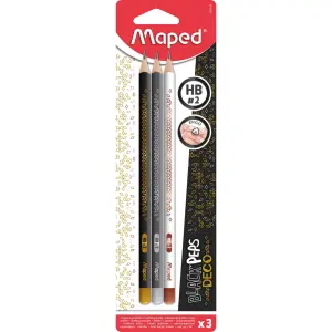 Grafitni svinčnik MAPED Deco HB, 3/1