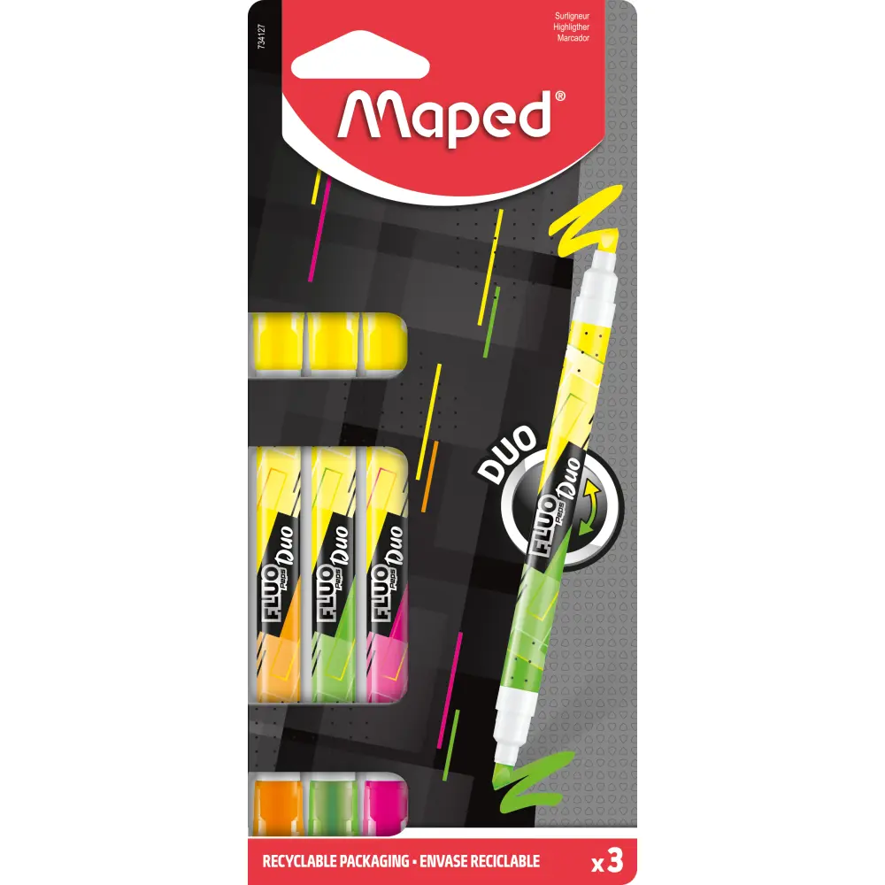 Fluo marker MAPED dvojni 3/1