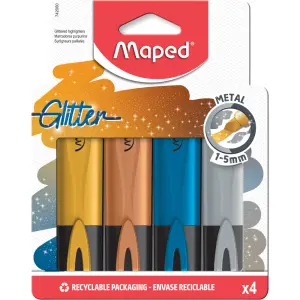 MARKER FLUO MAPED GLITTER METAL 4/1