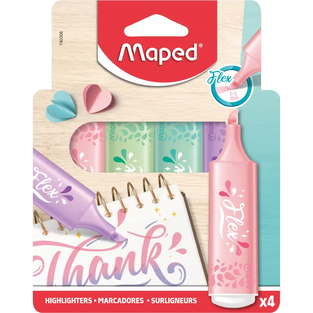 MARKER FLUO MAPED FLEX PASTEL 4/1