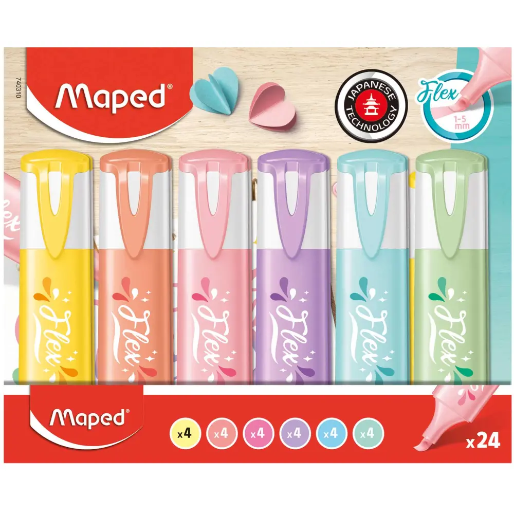 MARKER FLUO MAPED FLEX PASTEL 24/1 DIS.