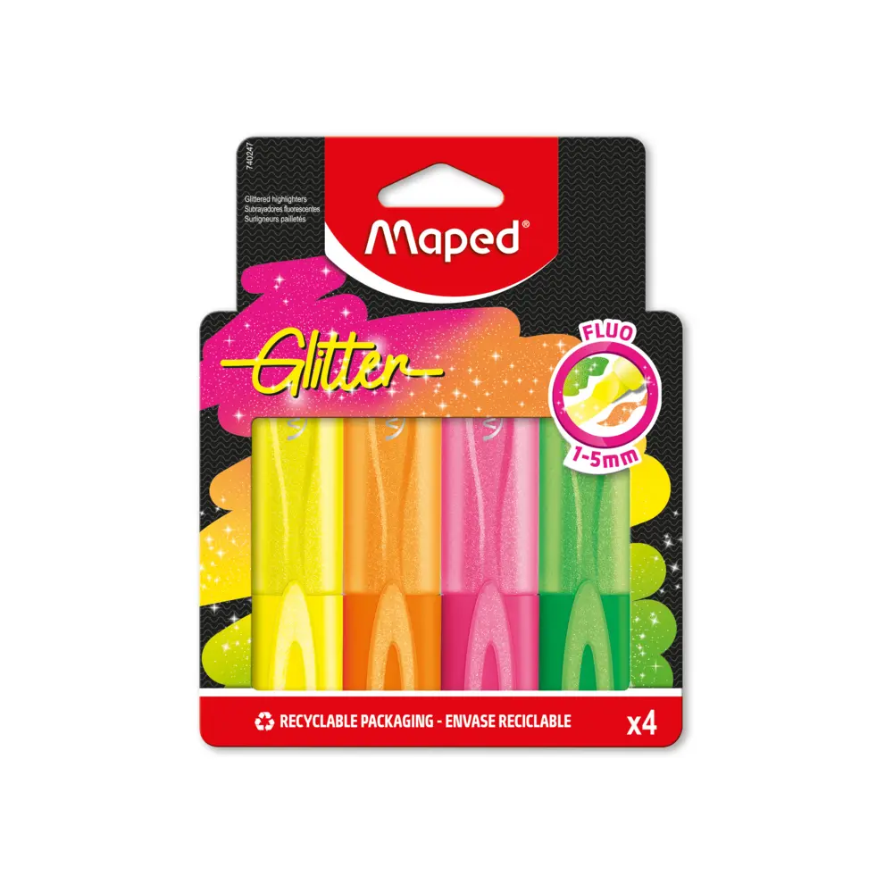 MARKER FLUO MAPED NEON GLITTER 4/1