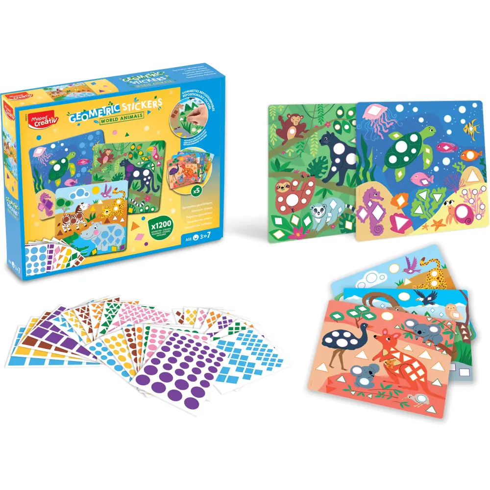 GEOMETRIC STICKERS WORLD ANIMALS