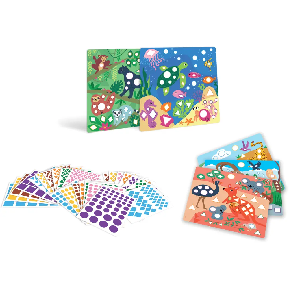 GEOMETRIC STICKERS WORLD ANIMALS