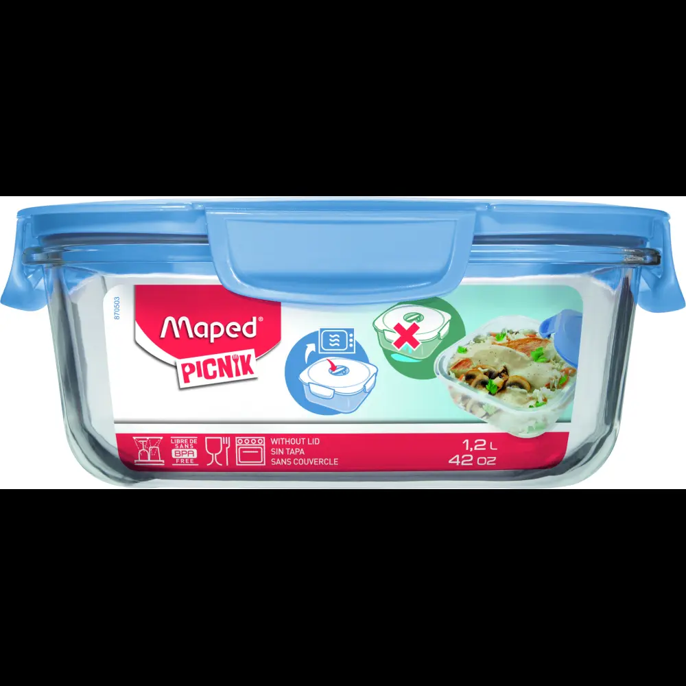 Steklena posoda za hrano MAPED modra