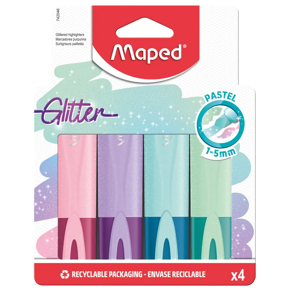 MARKER FLUO MAPED PASTEL GLITTER 4/1 - B