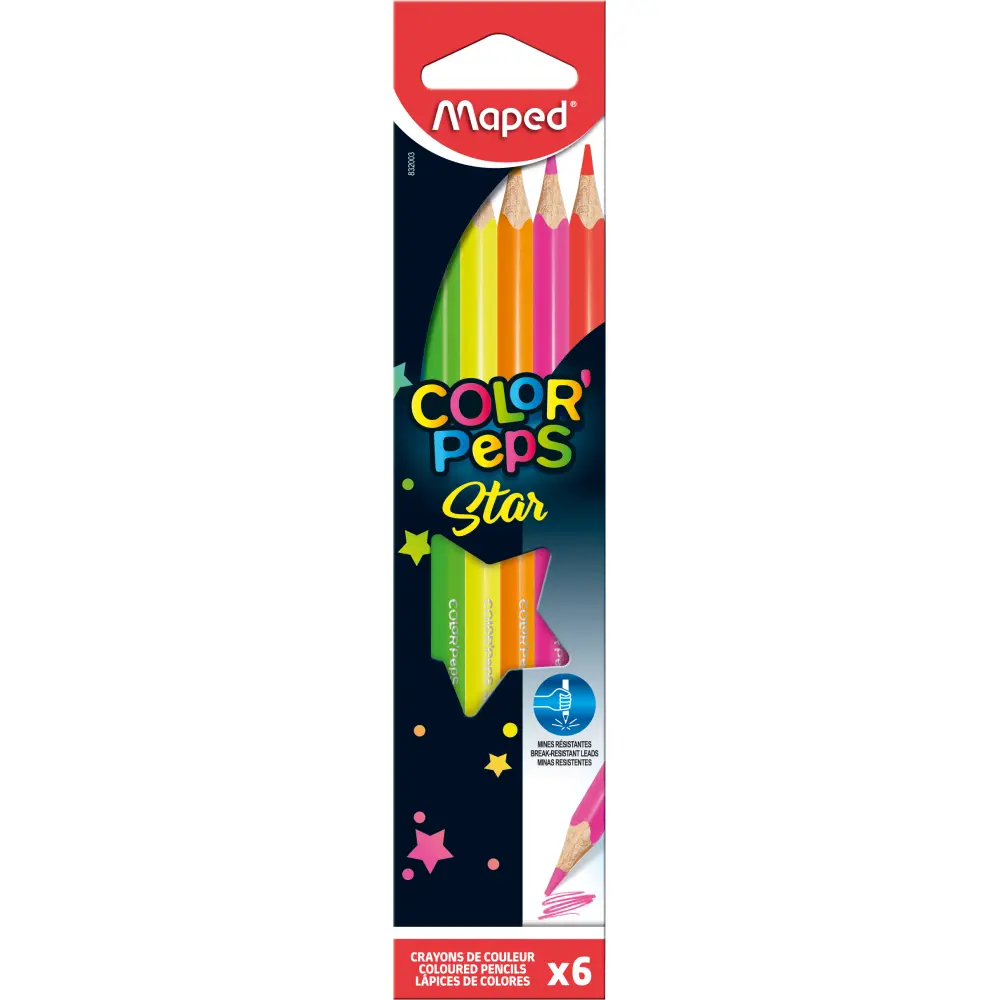 Barvice MAPED Color'peps Star Fluo 6/1