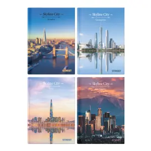 Zvezek trdi Street Skyline A4 mali karo