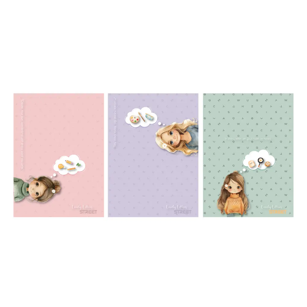 Zvezek Street Lovely leters A4 brezčrtni