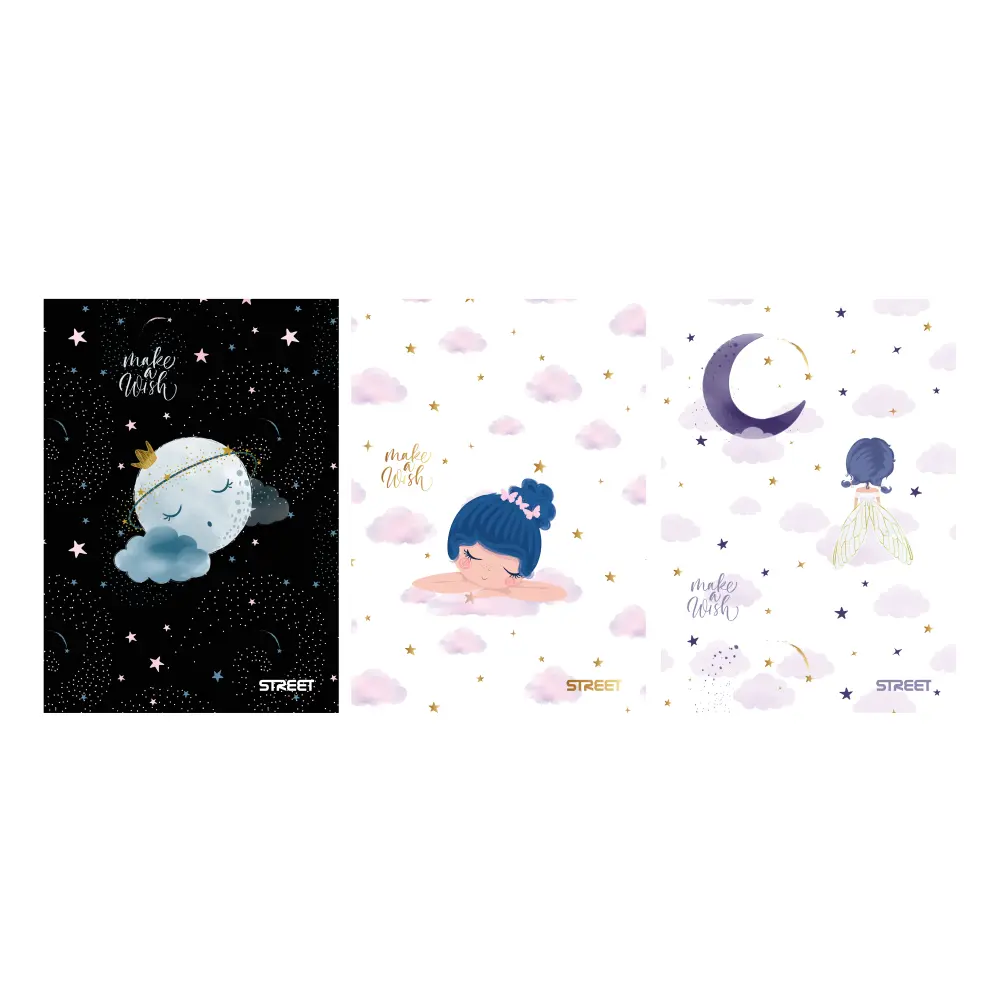 ZVEZEK STREET BLACK&GOLD A4 5M 54L