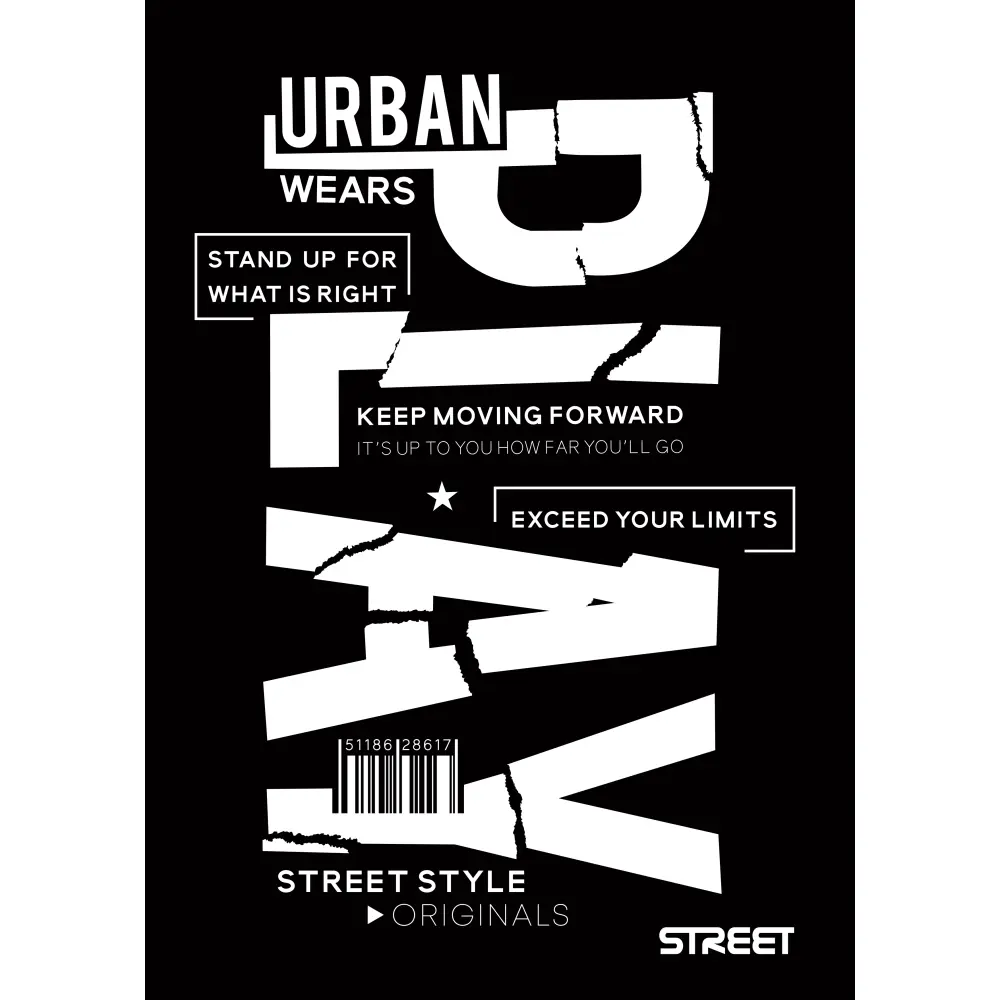 ZVEZEK STREET BLACK&WHITE A4 5M 54L
