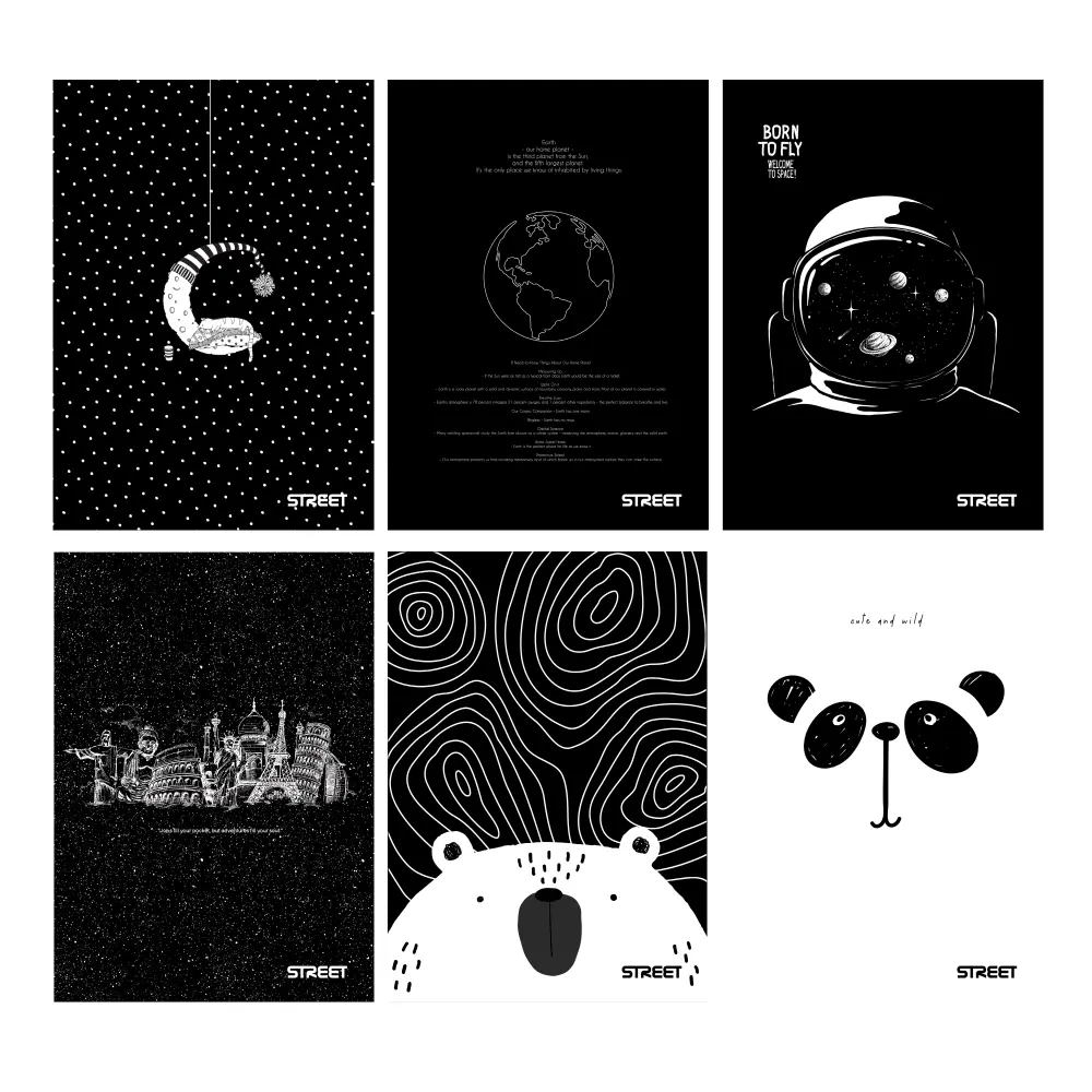 ZVEZEK STREET BLACK&WHITE A4 BI 54L