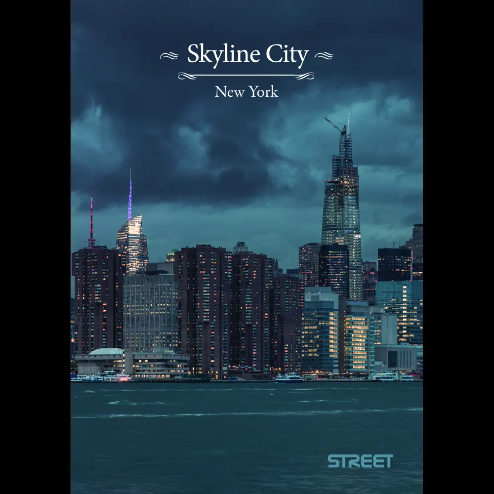 Zvezek Street Skyline city A4 črte z rob