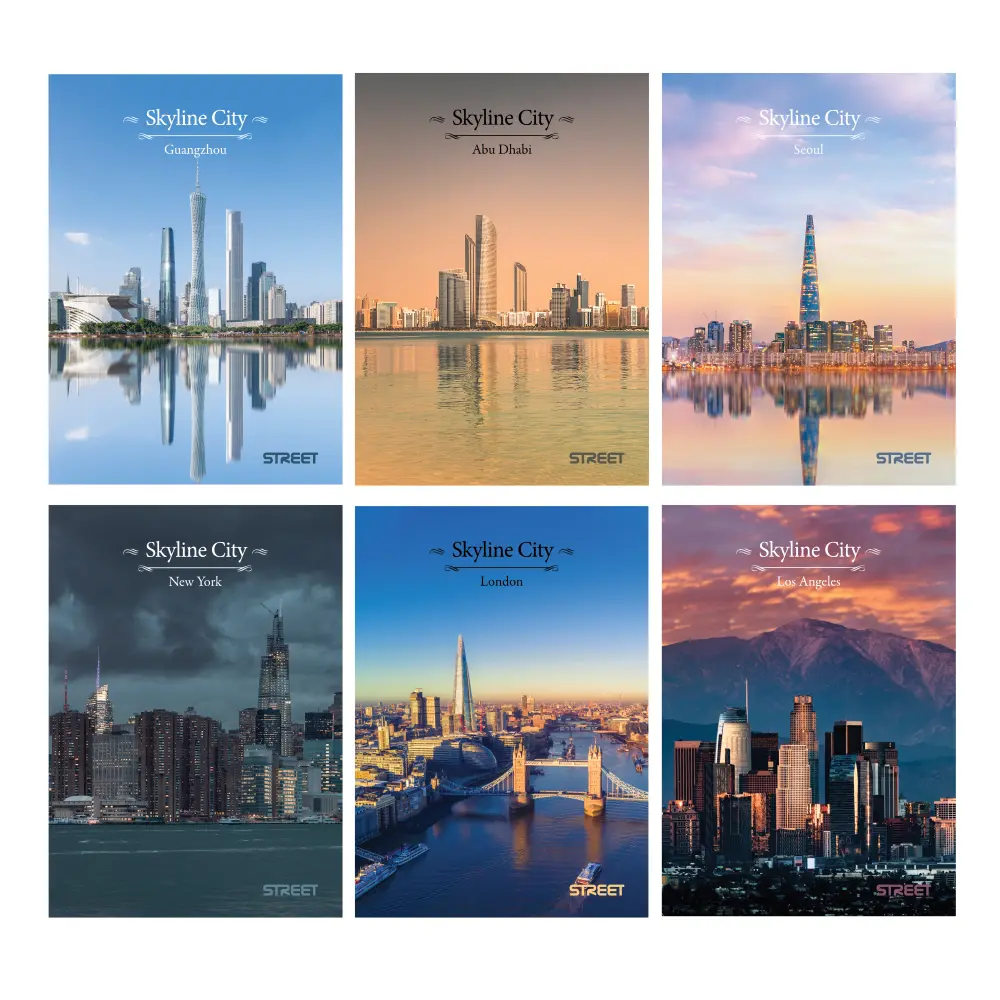 Zvezek Street Skyline A5 črte z robom