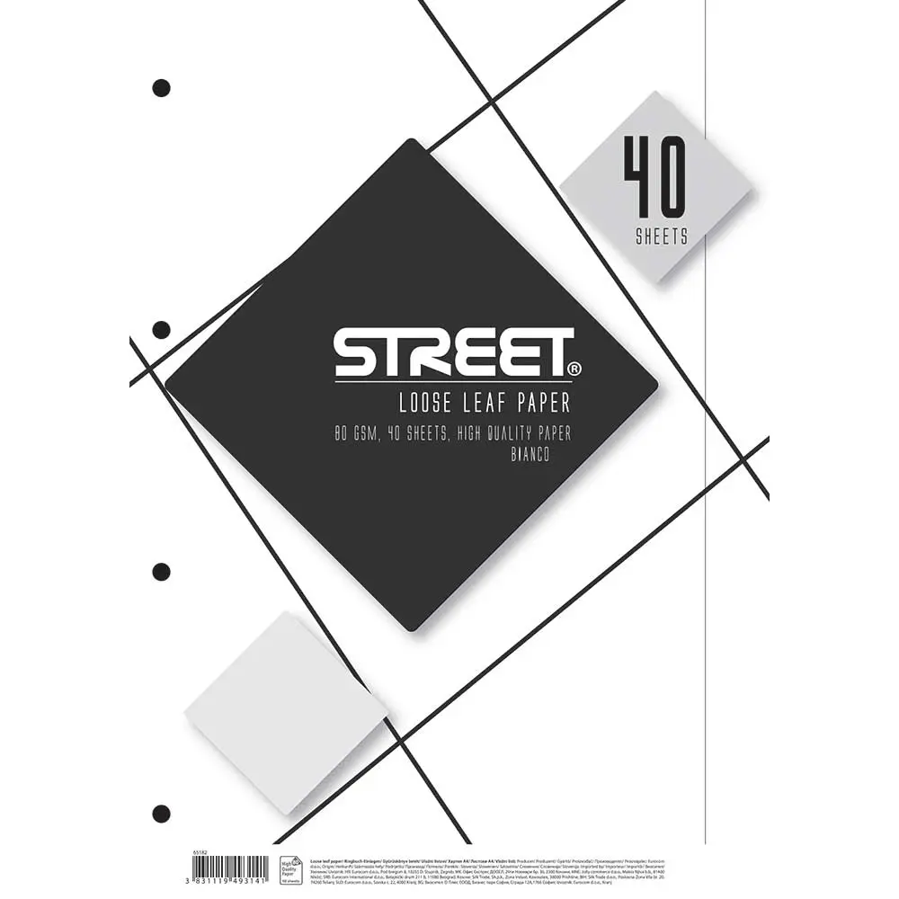 Vložni listi Street,A4 ,bianco,40 listov