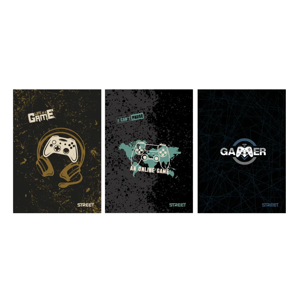 Zvezek Street Gaming A4 črte z robom