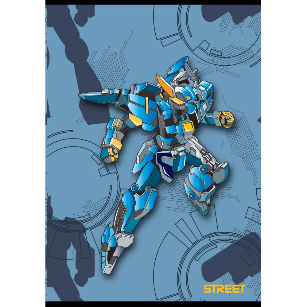 Zvezek Street Robots A4 črte z robom