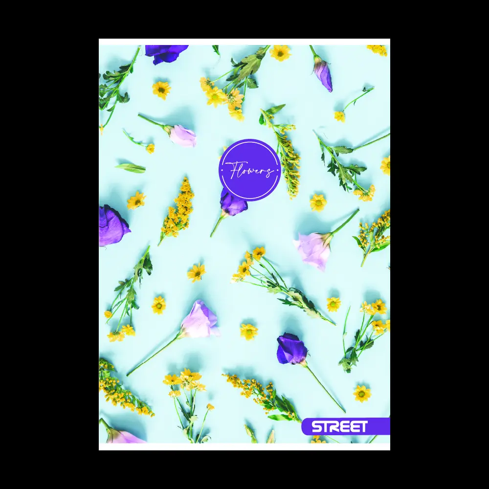 Zvezek Street Flowers A4 brezčrtni
