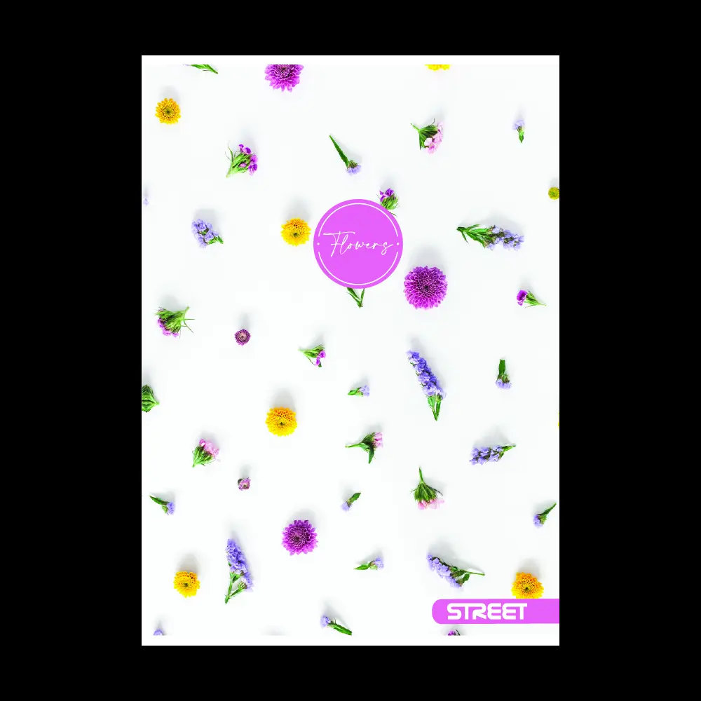 Zvezek Street Flowers A5 črte z robom
