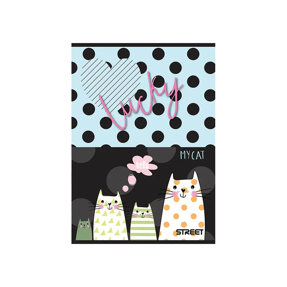 Zvezek Street My cat A4 mali karo