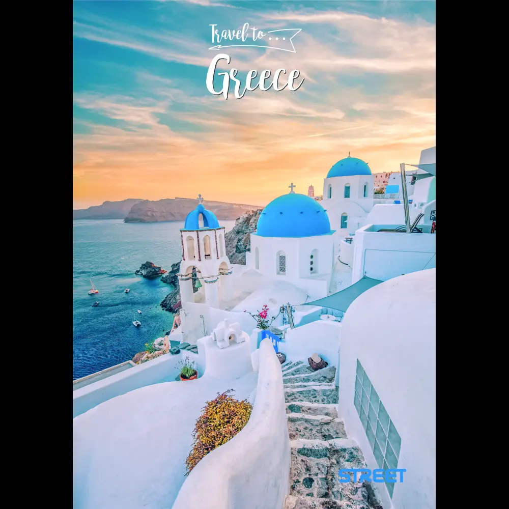 Zvezek Street Travel to A5 črte z robom