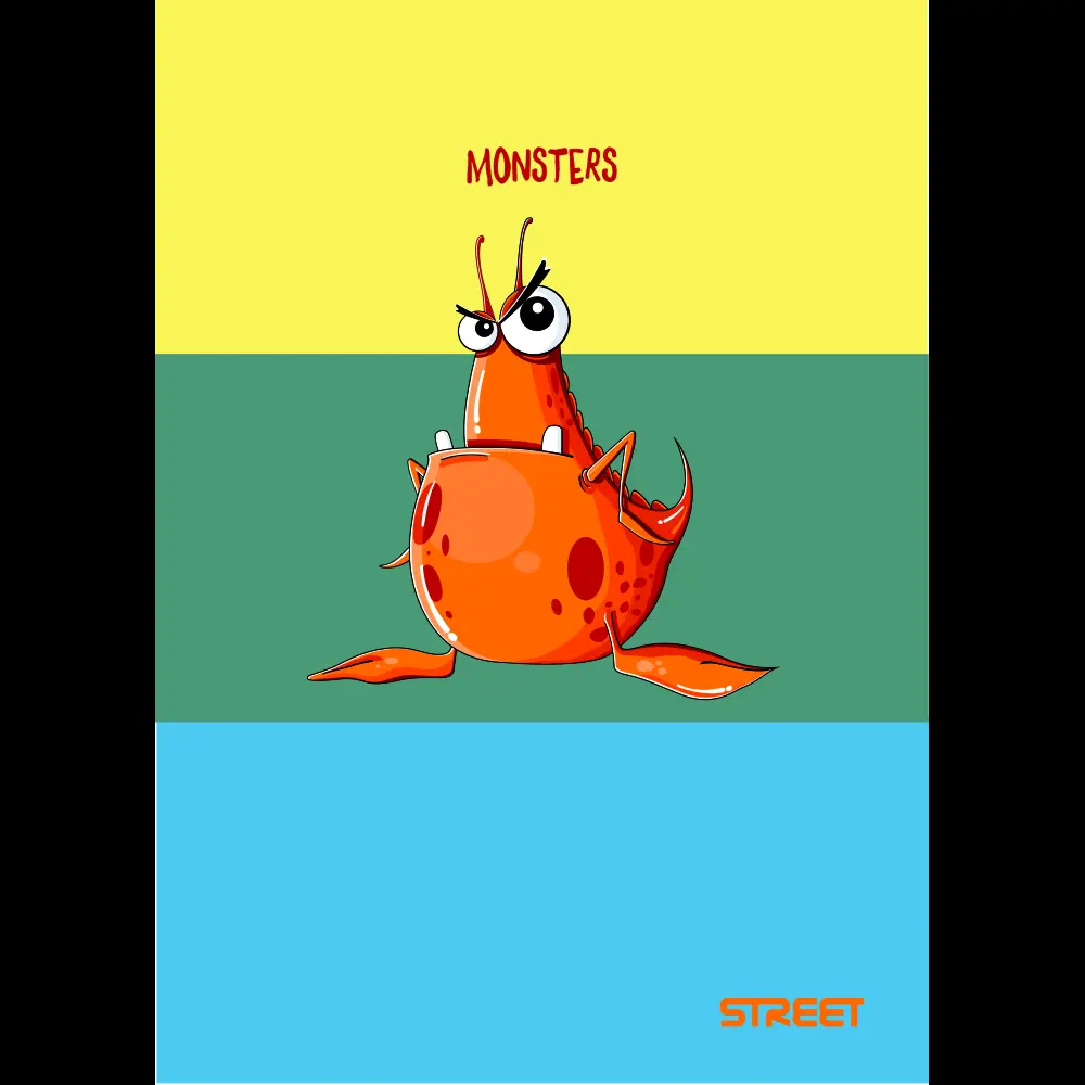Zvezek Street Monsters A4 brezčrtni