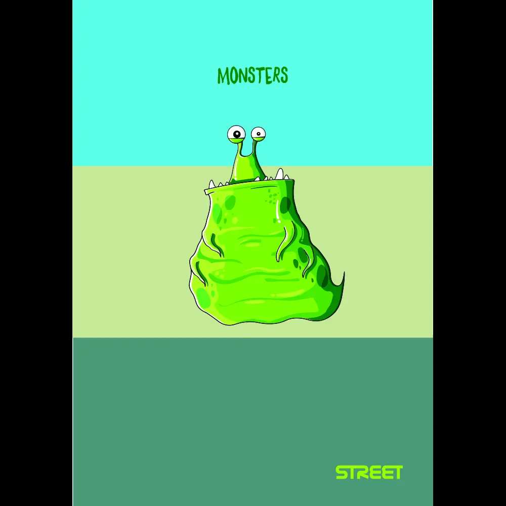 Zvezek Street Monsters A5 črte z robom