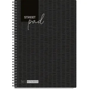 ZVEZEK ŠPIRALA S.PAD BLACK A4 1R 100L