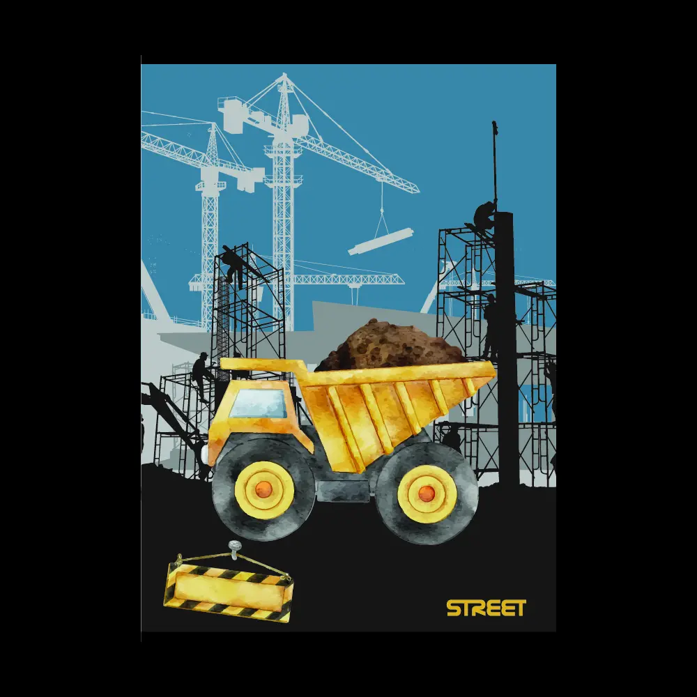 Zvezek Street Construction A4 1CM karo