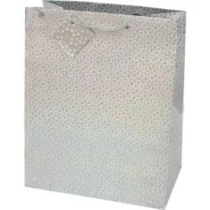 Darilna vrečka hologram L srebrna