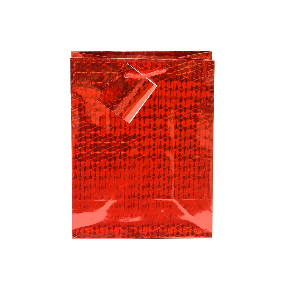 Darilna vrečka hologram M zlata