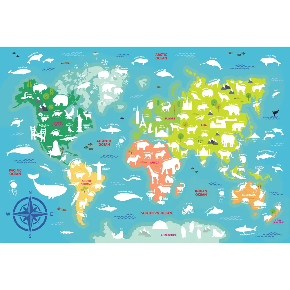 Poster z nalepkami World