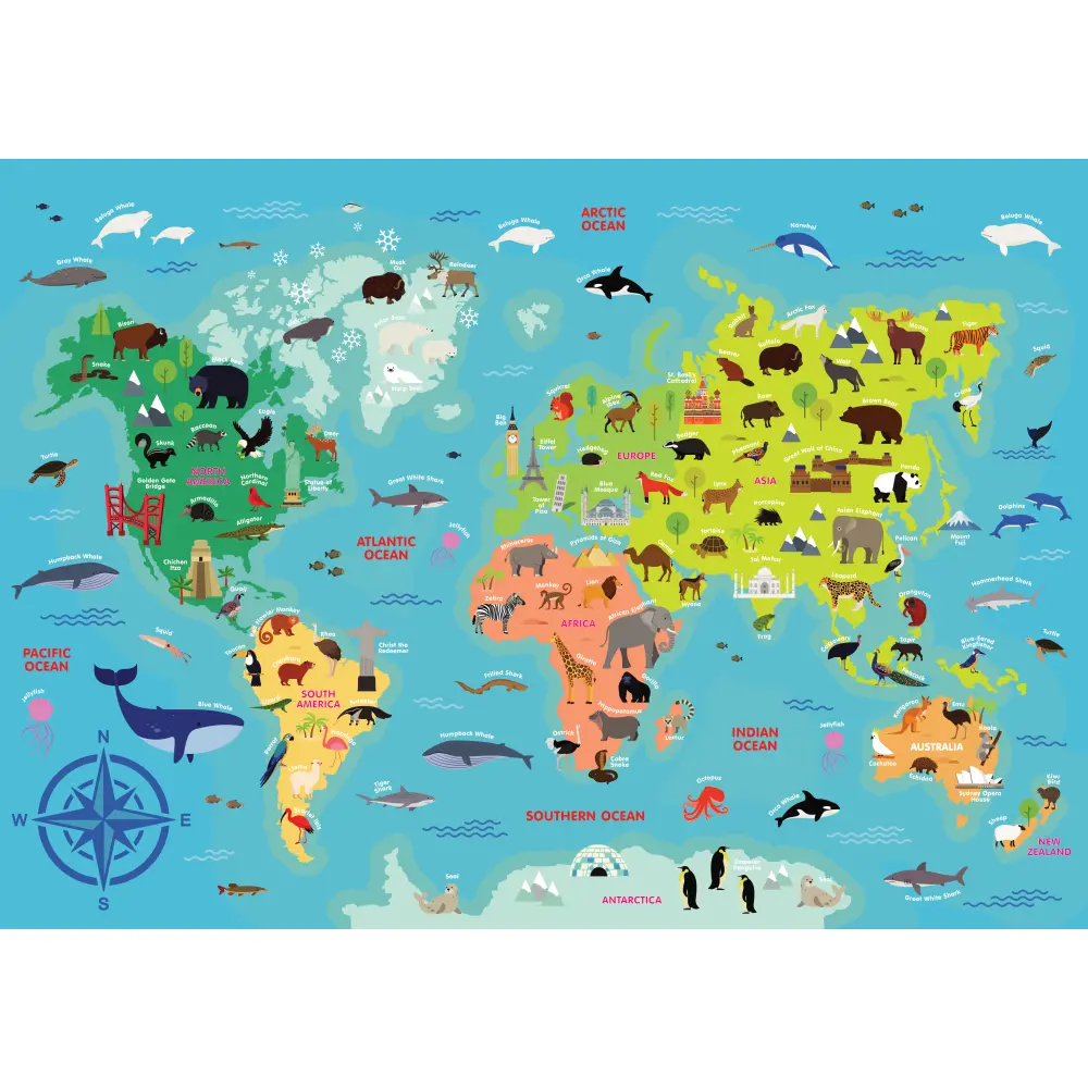 Poster z nalepkami World